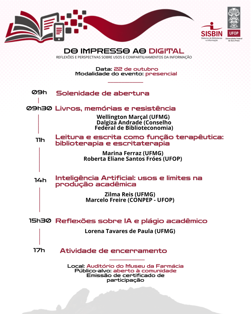 Programação do evento 'Do impresso ao Digital'